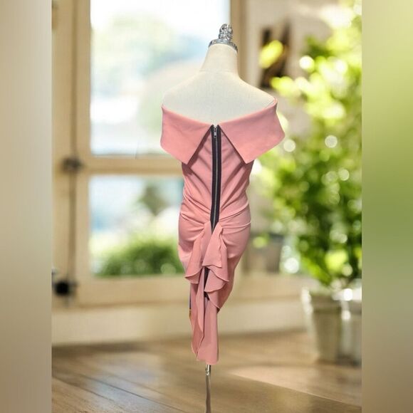 ISSUE NEW YORK Off Shoulder RUFFLE BACK EXPOSED ZIPPER DRESS dress size S - Picture 7 of 15